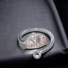 Taraash 925 Sterling Silver Tiara Finger Ring For Girls