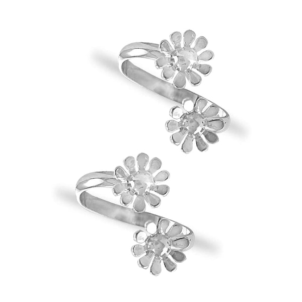 Taraash 925 Sterling Silver Top Openable Floral Toe Ring For Women - Taraash