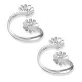 Taraash 925 Sterling Silver Top Openable Floral Toe Ring For Women - Taraash