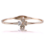 Taraash 925 Sterling Silver Top openable Rose Gold Heart CZ Bangle For Women - Taraash