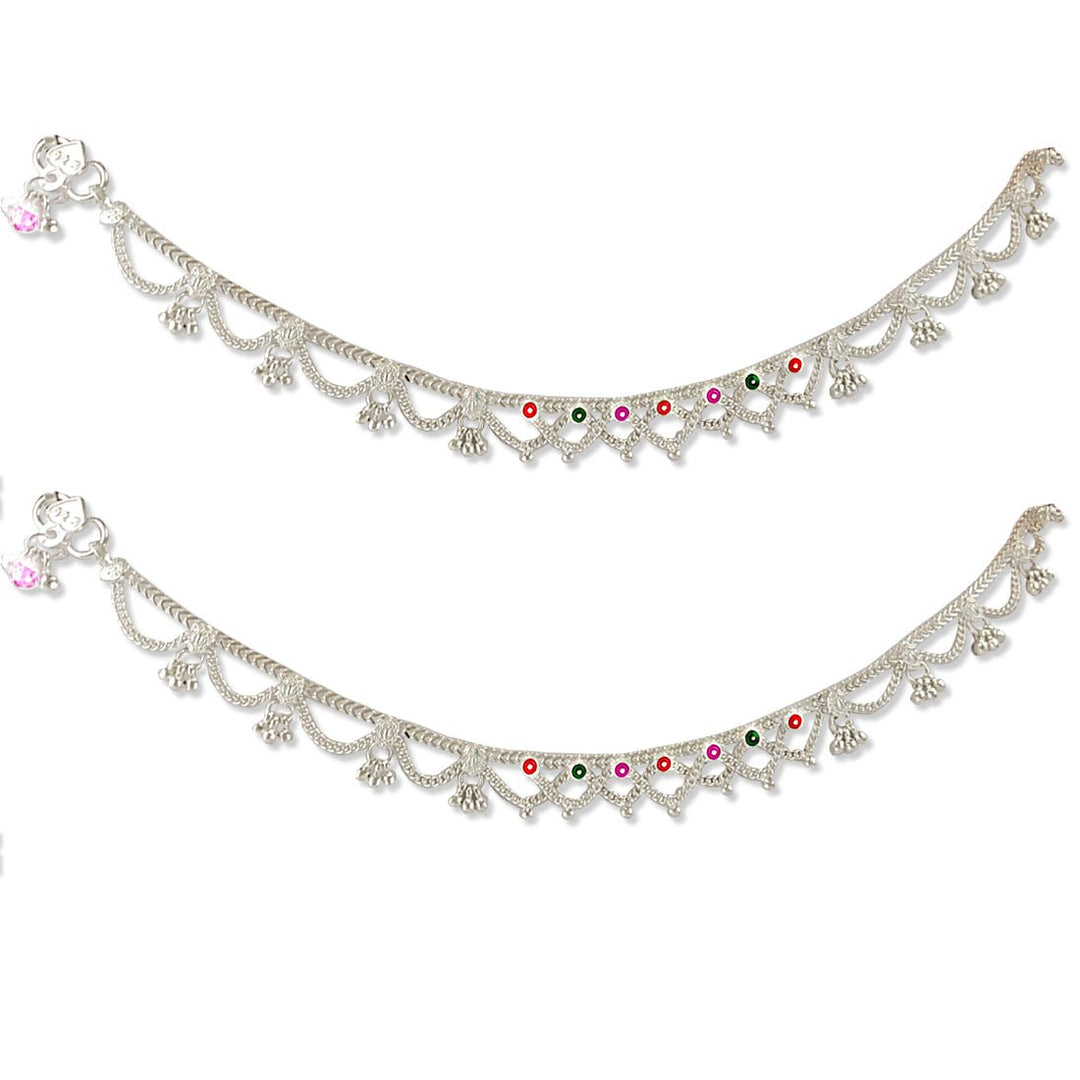 Taraash 925 Sterling Silver Traditional Chain Anklets For Women - Taraash