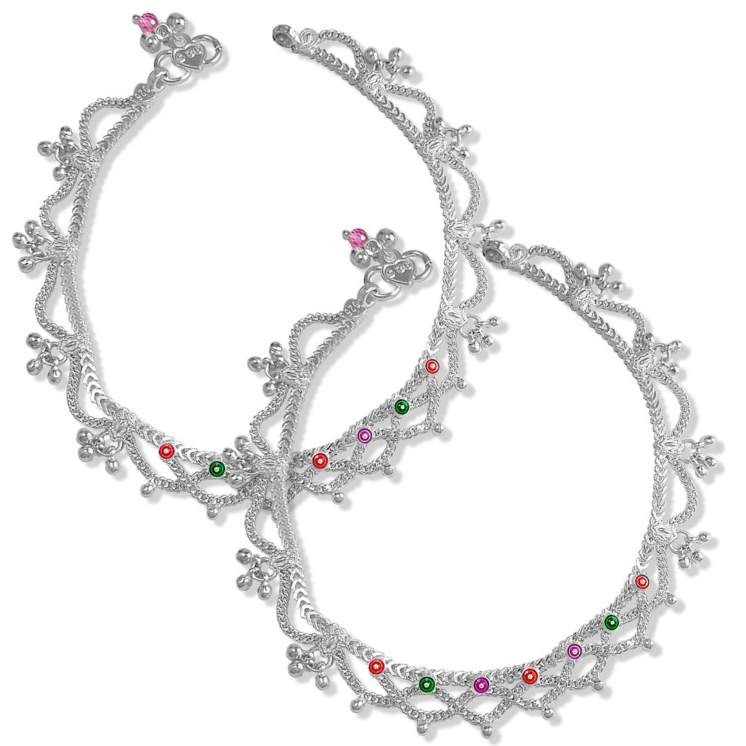 Taraash 925 Sterling Silver Traditional Chain Anklets For Women - Taraash