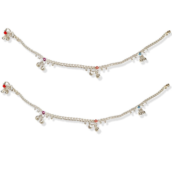 Taraash 925 Sterling Silver Traditional Ghungroo Style Anklets For Women - Taraash
