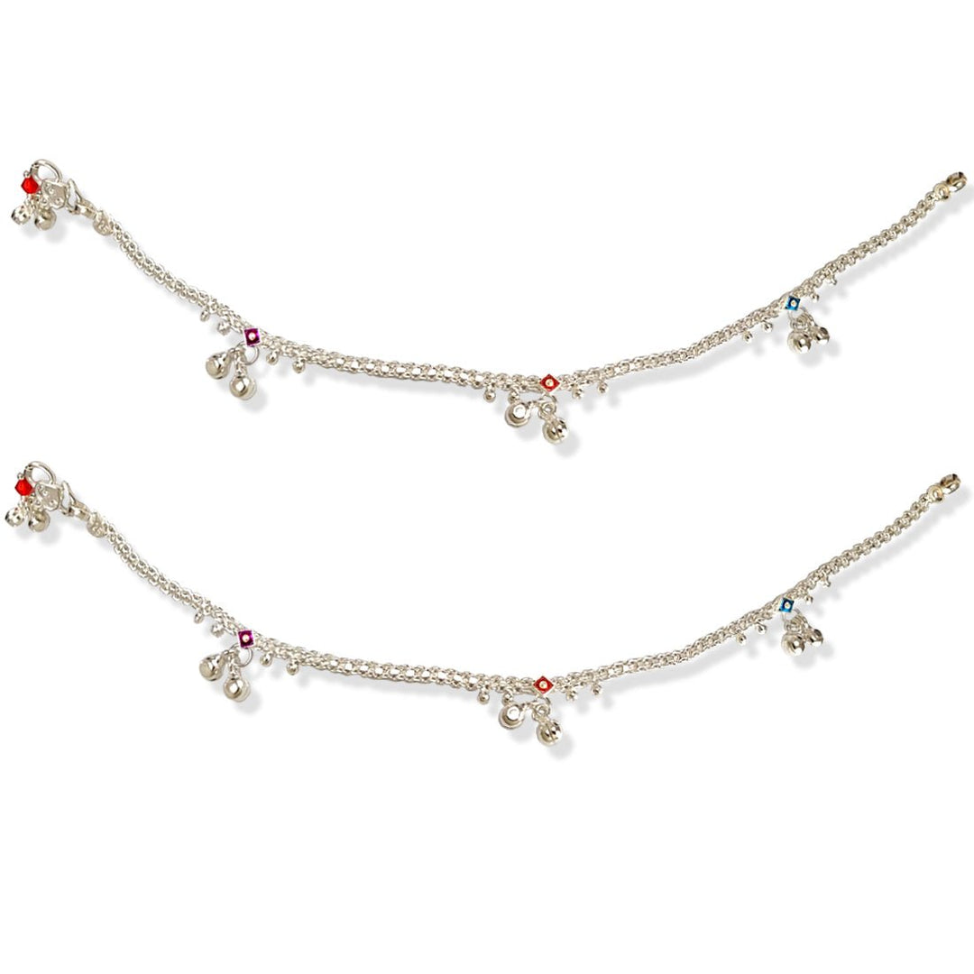 Taraash 925 Sterling Silver Traditional Ghungroo Style Anklets For Women - Taraash