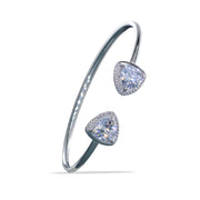 Taraash 925 Sterling Silver Triangle CZ Bangle For Women - Taraash