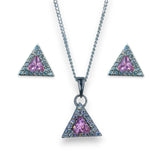 Taraash 925 Sterling Silver Triangle Shape CZ Jewellery Sets For Women - Taraash