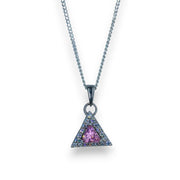 Taraash 925 Sterling Silver Triangle Shape CZ Pendant Chain For Women - Taraash