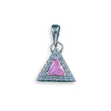 Taraash 925 Sterling Silver Triangle Shape CZ Pendant Chain For Women - Taraash