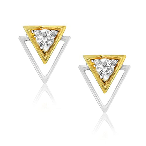 Taraash 925 Sterling Silver Trinagle Earrings | Stud | Studs For Women - Taraash