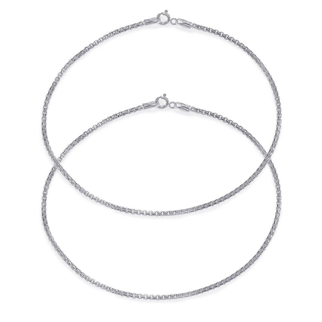 Taraash 925 Sterling Silver Venetian Chain Anklet For Women VHRW200S10H - Taraash