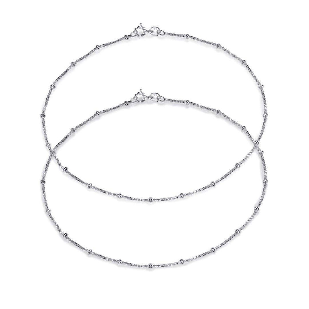 Taraash 925 Sterling Silver Venetian Chain Anklet For Women VNC10010H - Taraash