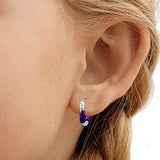 Taraash 925 Sterling Silver Violet Enamel Hoops For Girls - Taraash