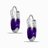 Taraash 925 Sterling Silver Violet Enamel Hoops For Girls - Taraash