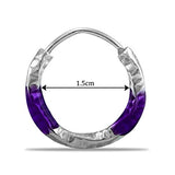 Taraash 925 Sterling Silver Violet Enamel Hoops For Girls - Taraash