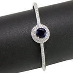 Load image into Gallery viewer, Taraash 925 Sterling Silver White And Blue CZ Studded Bangle For Women - Taraash
