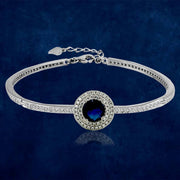 Taraash 925 Sterling Silver White And Blue CZ Studded Bangle For Women - Taraash