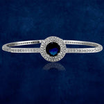 Load image into Gallery viewer, Taraash 925 Sterling Silver White And Blue CZ Studded Bangle For Women - Taraash
