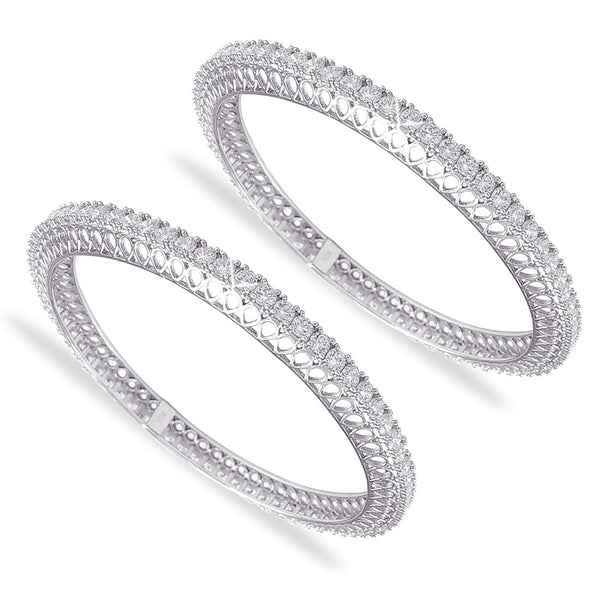 Taraash 925 Sterling Silver White CZ Bangle For Women - Taraash