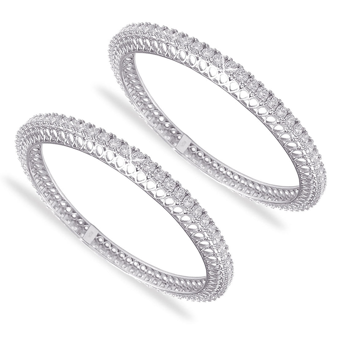 Taraash 925 Sterling Silver White CZ Bangle For Women - Taraash
