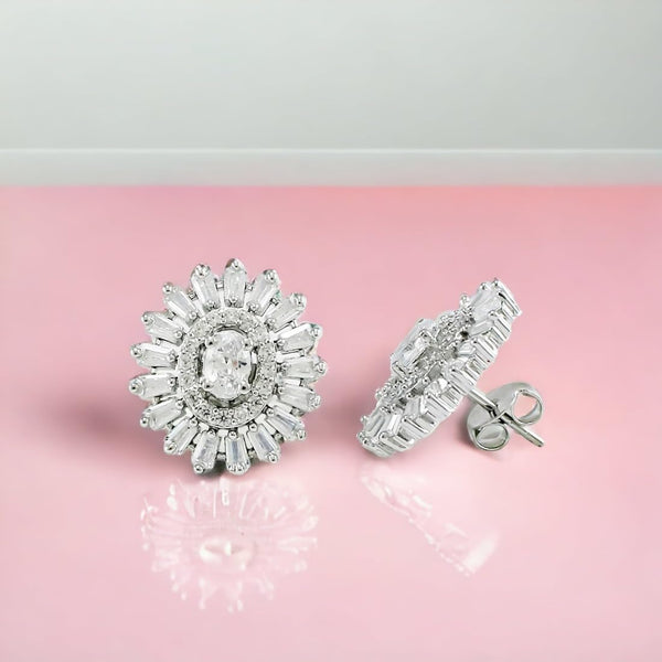 Taraash 925 Sterling Silver White CZ Earrings For Women - Taraash