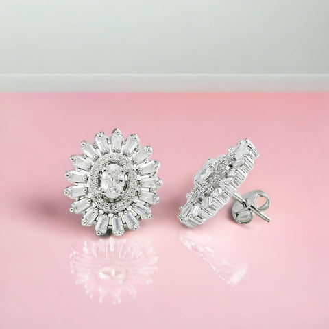 Taraash 925 Sterling Silver White CZ Earrings For Women - Taraash