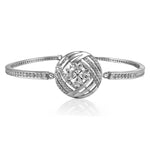 Load image into Gallery viewer, Taraash 925 Sterling Silver White Cz Fancy Round shape Bangle For Women | Openable Kada - Taraash
