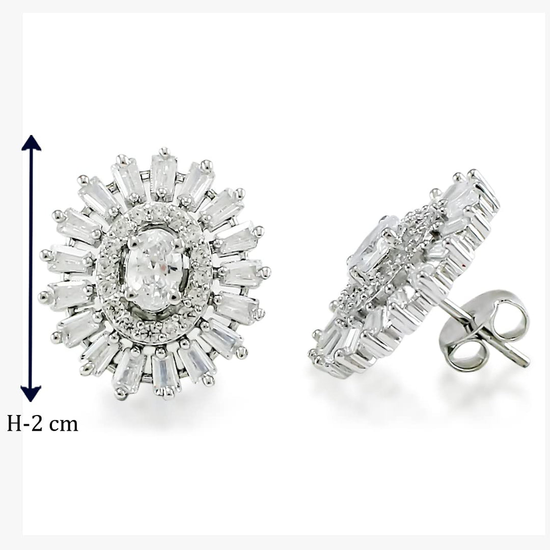 Taraash 925 Sterling Silver White CZ Pendant Set For Women - Taraash