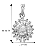 Taraash 925 Sterling Silver White CZ Pendant Set For Women - Taraash