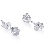 Taraash 925 Sterling Silver White Cz Stud Earrings CBER167I-01 - Taraash