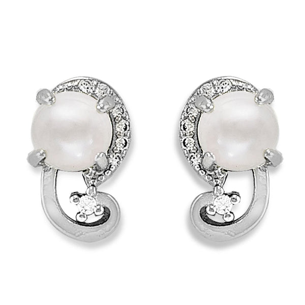 Taraash 925 Sterling Silver White Pearl CZ Earring for Women - Taraash
