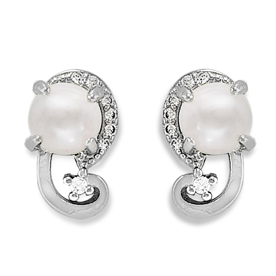 Taraash 925 Sterling Silver White Pearl CZ Earring for Women - Taraash