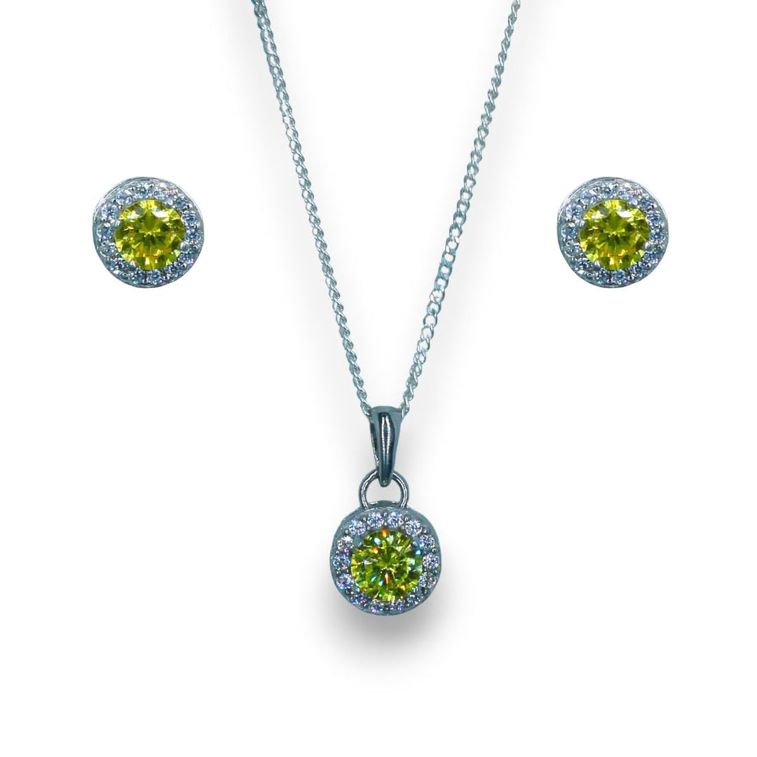 Taraash 925 Sterling Silver Yellow CZ Jewellery Set For Women - Taraash