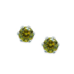 Load image into Gallery viewer, Taraash 925 Sterling Silver Yellow Round Solitaire CZ Stud Earrings For Women CBER226I-08 - Taraash
