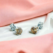 Taraash 925 Sterling Silver Yellow Sapphire Round Solitaire CZ Stud Earrings For Women CBER226I-03 - Taraash