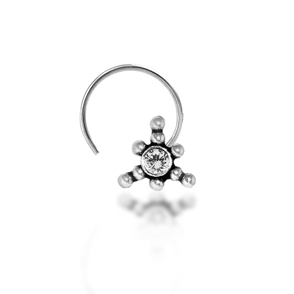 Taraash 925 Sterling Triangle Nosepin | Silver Nosepin | Antique Nosepin For Women - Taraash