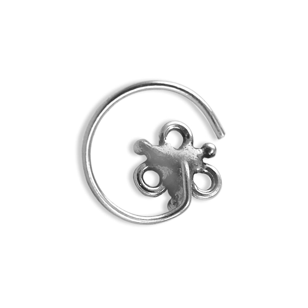 Taraash 925 Sterling White Stone Nosepin | Silver Nosepin | Silver Nosepin For Women - Taraash