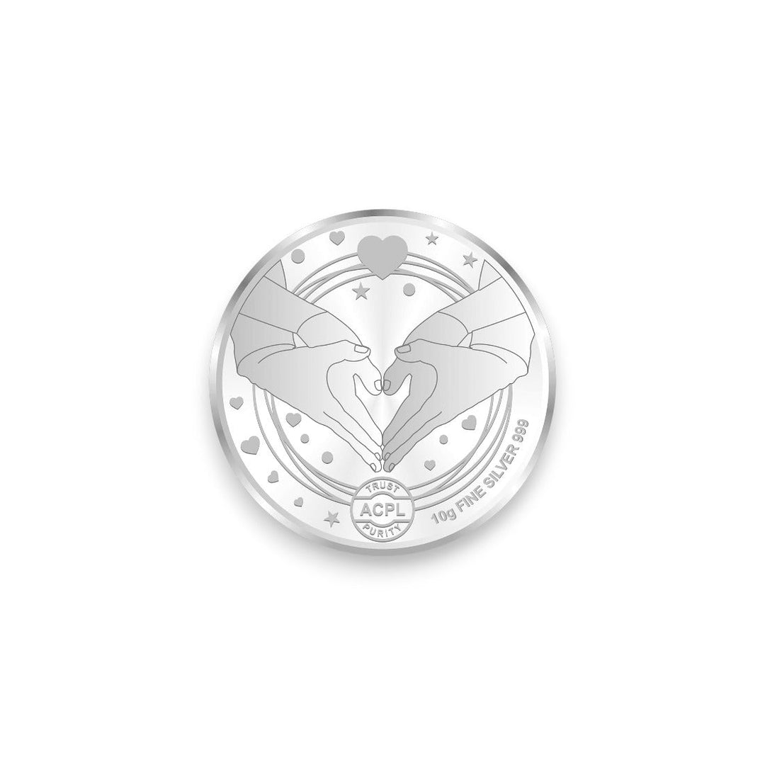 Taraash 999 Congratuations 10 gm Blue Enamel With Star And Cute Couple Coin For Gifting By ACPL - Taraash