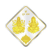 Taraash 999 Gold Plated Lakshmi Ganesh 10 gm Silver Coin By ACPL - Taraash