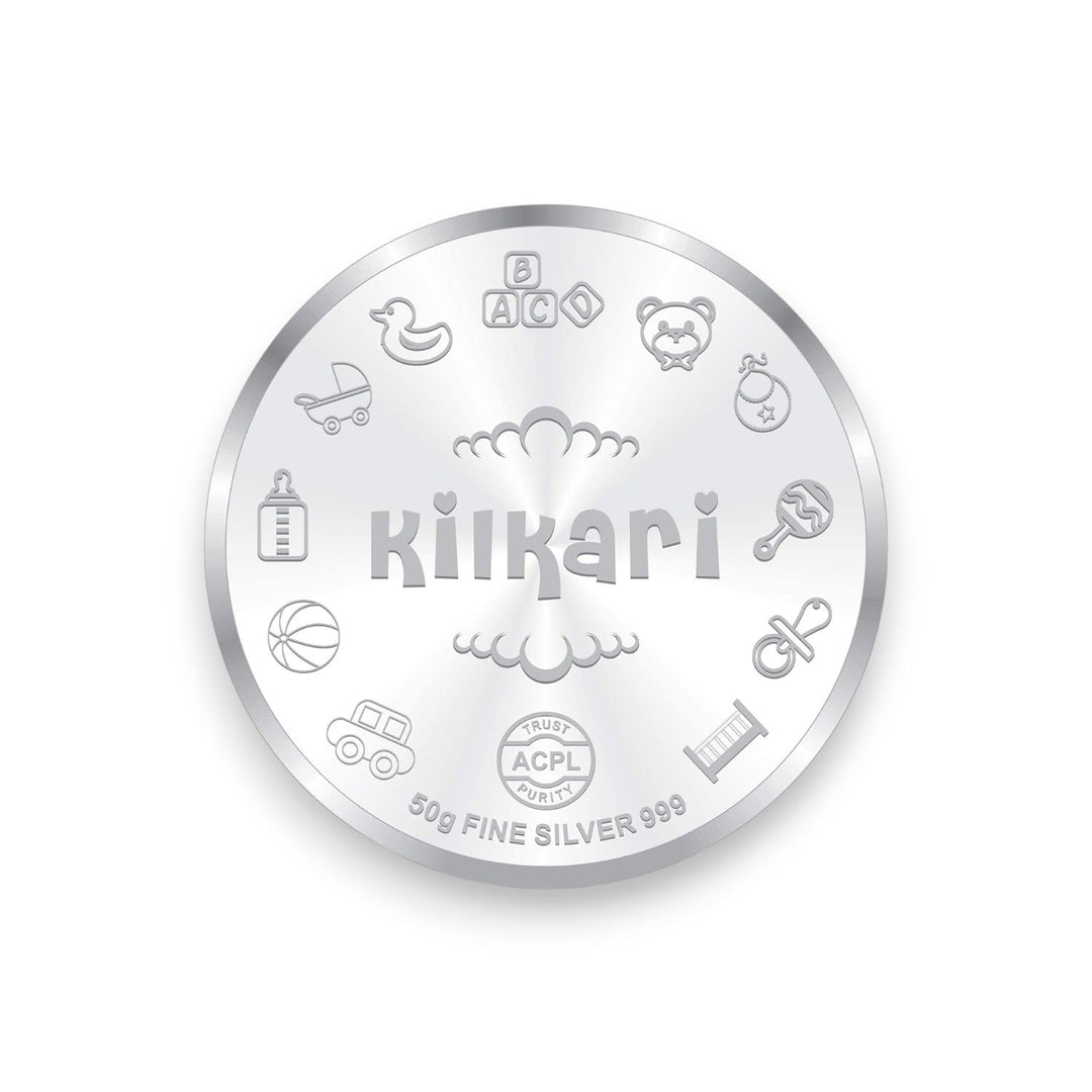 Taraash 999 New Born Baby 50 gm Silver Coin For Gifting - Taraash