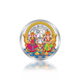 Taraash 999 Purity 10 gm Laxmi Ganesh Silver Coin With Packaging By ACPL - Taraash