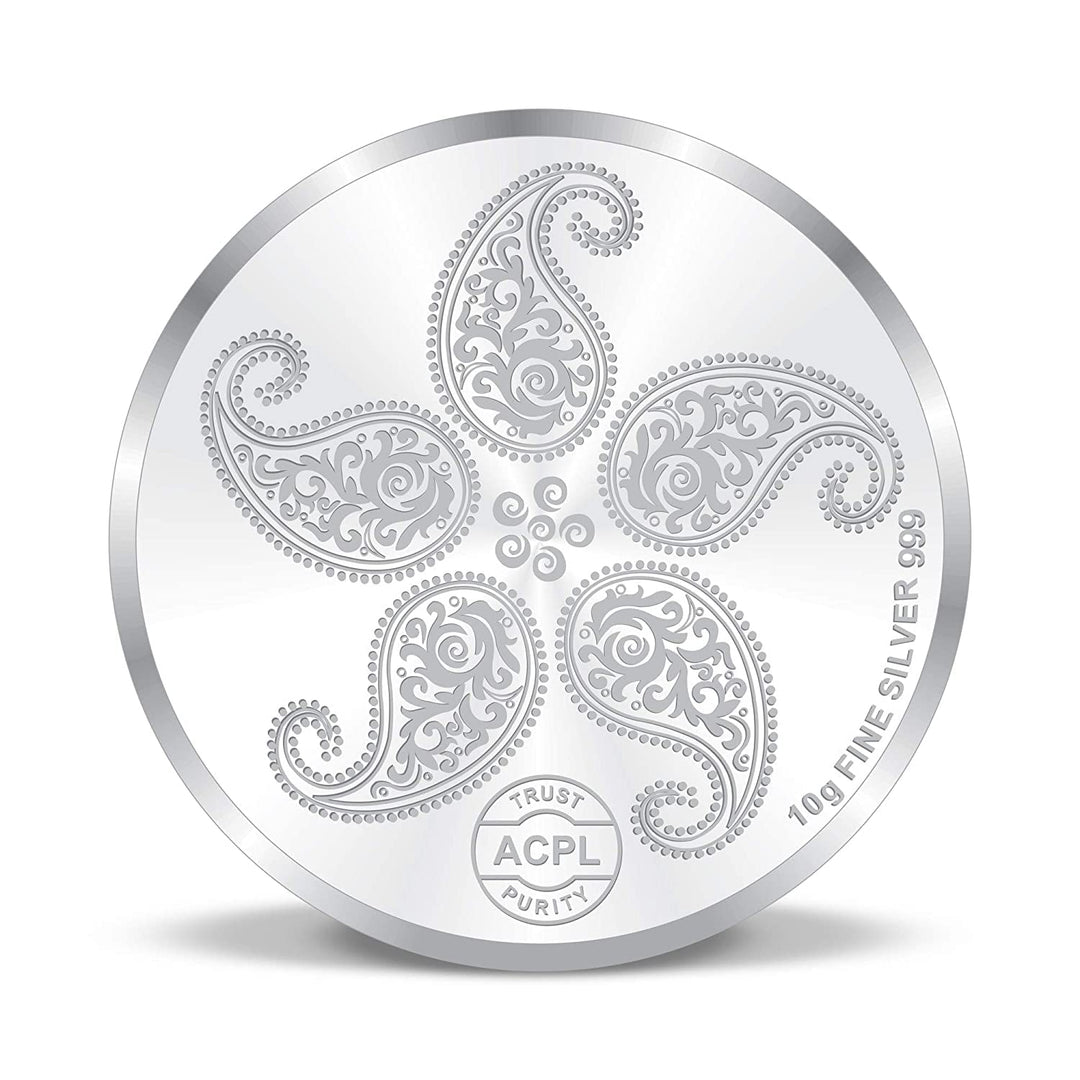 Taraash 999 Purity 10 Gram Peacock Silver Coin By ACPL - Taraash