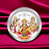 Taraash 999 Purity 10 grams Laxmi Ganesha Saraswati Silver Coin By ACPL - Taraash