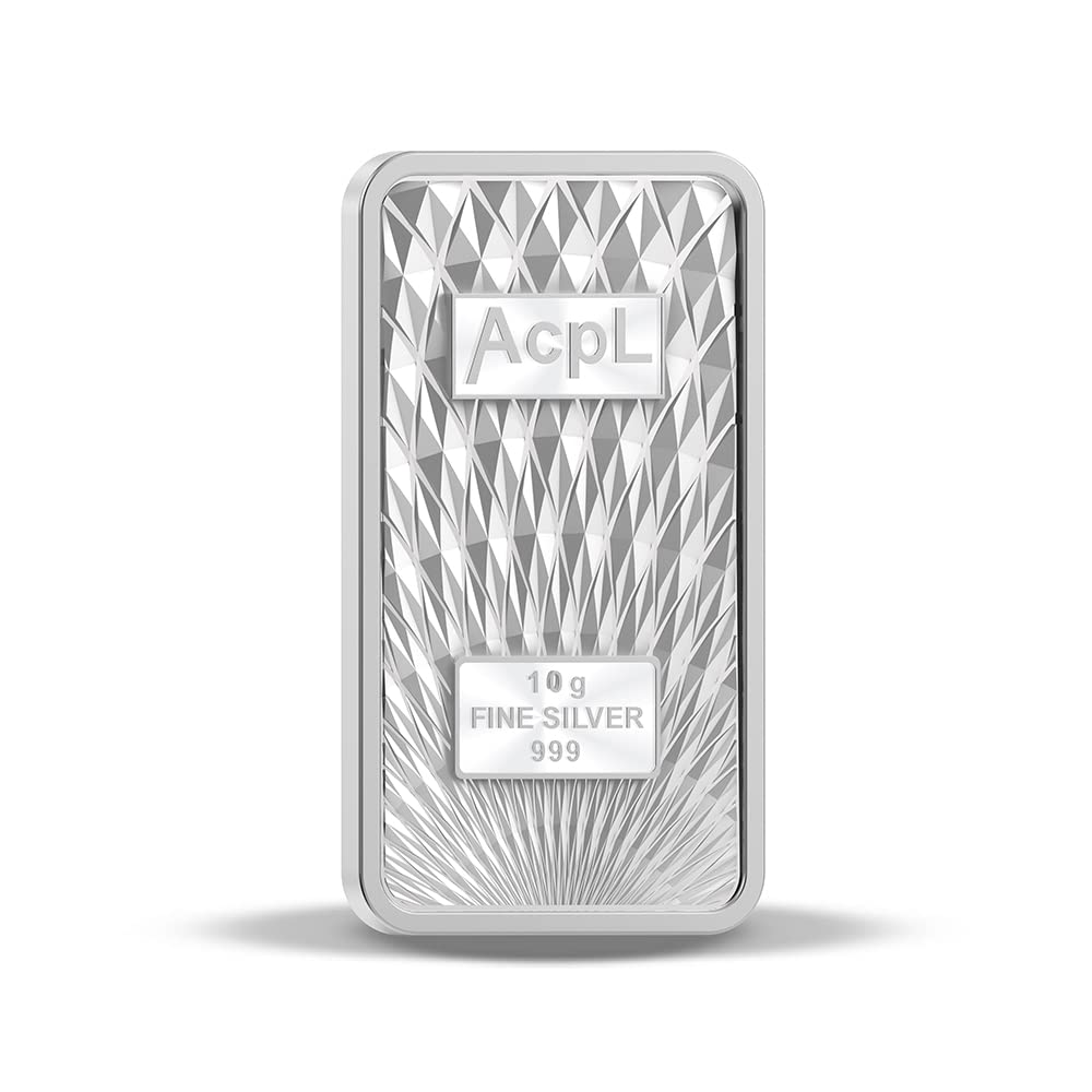 Taraash 999 Purity 10 grams Silver Bar Coin With Packaging By ACPL - Taraash