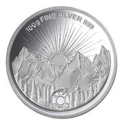 Taraash 999 Purity 100 gm Sunrise Gayatri Mantra Silver Coin By ACPL - Taraash