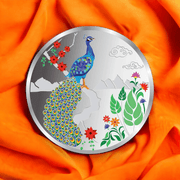 Taraash 999 Purity 100 Gram Peacock Silver Coin By ACPL - Taraash