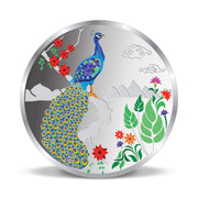 Taraash 999 Purity 100 Gram Peacock Silver Coin By ACPL - Taraash