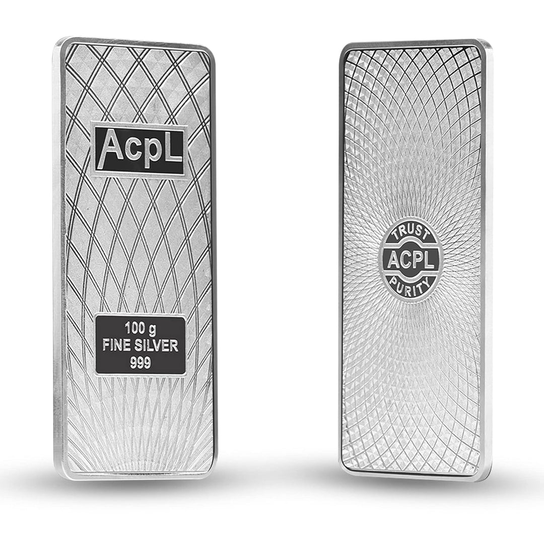 Taraash 999 Purity 100 grams Silver Bar Coin By ACPL - Taraash