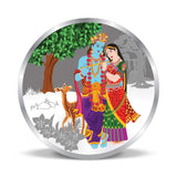 Taraash 999 Purity 100Gm RadhaKrishna with Deer Silver Coin By ACPL - Taraash