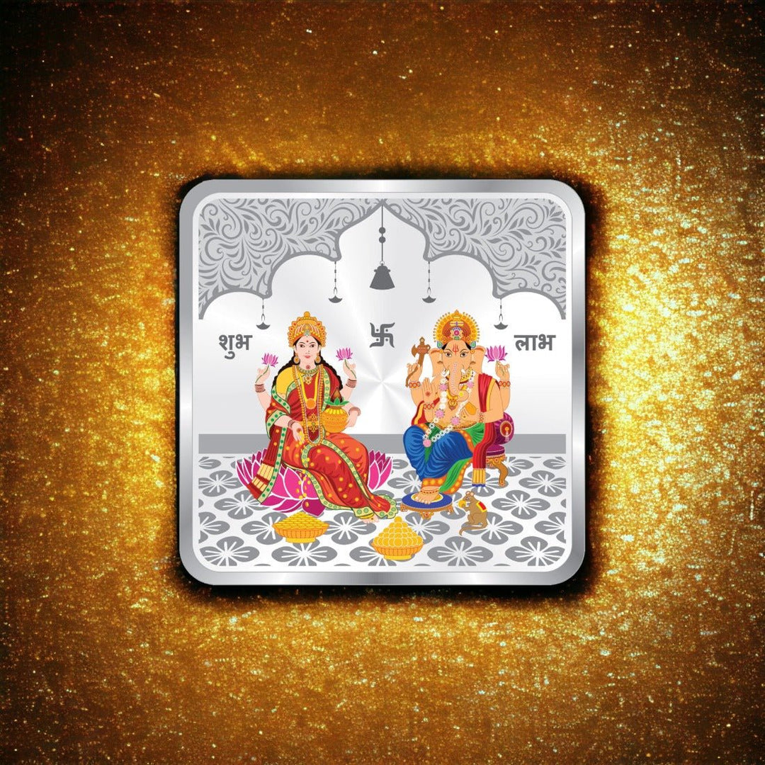 Taraash 999 Purity 20 gm Lakshmi Ganesha Silver Coin By ACPL - Taraash