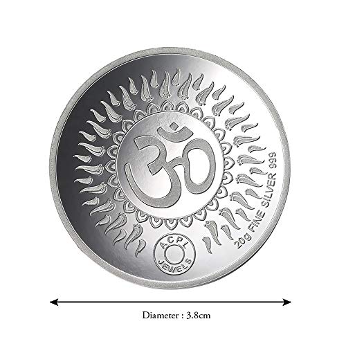 Taraash 999 Purity 20 gm Laxmi Ganesh Silver Himalayas Coin By ACPL - Taraash